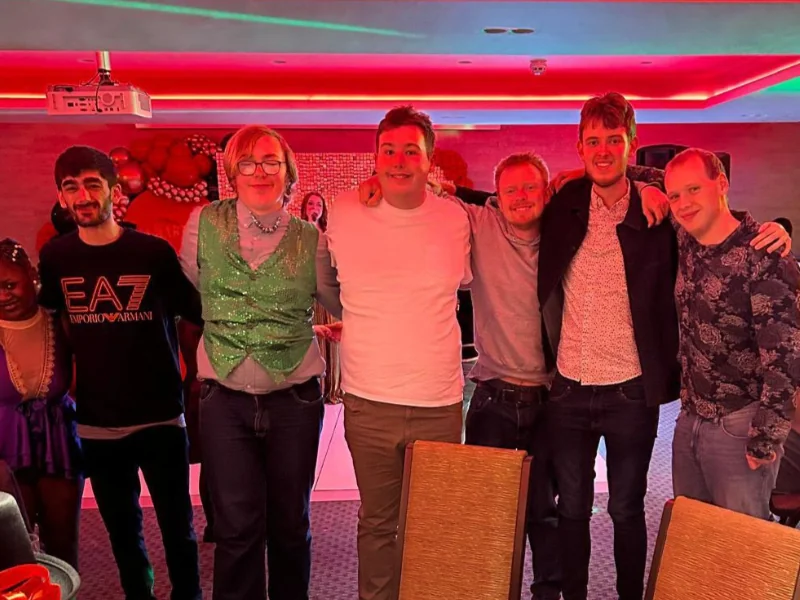 Group at an open mic event